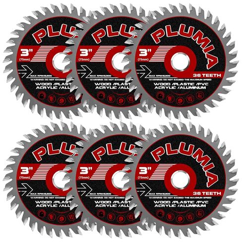 PLUMIA 3 Inch 36 Tooth Carbide Circular Saw Blade for Cutting Wood, Plastic, PVC, Acrylic, Aluminum (3 Pack) in Kuwait