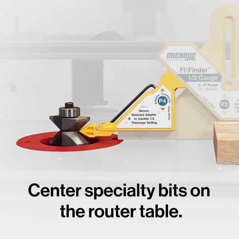 MICROJIG FitFinder 1/2 Gauge - Fast, Accurate Center Point Finder for Woodworking Materials up to 3" Thick | Perfect for Precise Cuts and Tool Setup with Upgrade Kit, Bundle in Kuwait