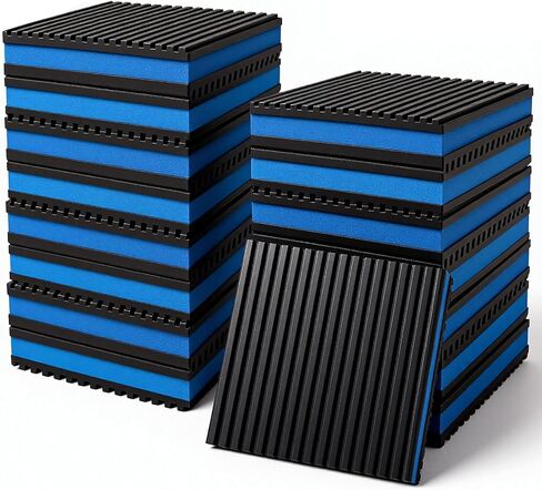 12-Pack Anti Vibration Pads, 4x4x7/8 Inch EVA Rubber Isolation Pads, Heavy Duty Vibration Isolation Pads for AC Unit, Air Compressor, Treadmill, HVAC Washer Dryer in Kuwait