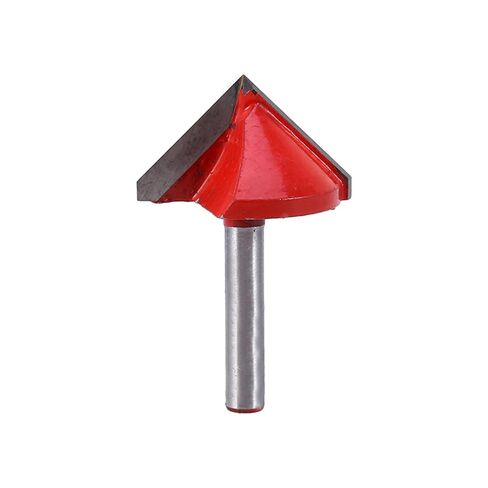 1/4inch Groove Router Bit, 90 Degree Shank Router Bits V Shape Groove Woodwork Cutter Trim Chamfer Bit for Lettering Carving 6x32mm in Kuwait