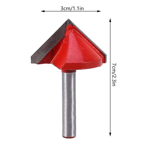 1/4inch Groove Router Bit, 90 Degree Shank Router Bits V Shape Groove Woodwork Cutter Trim Chamfer Bit for Lettering Carving 6x32mm in Kuwait