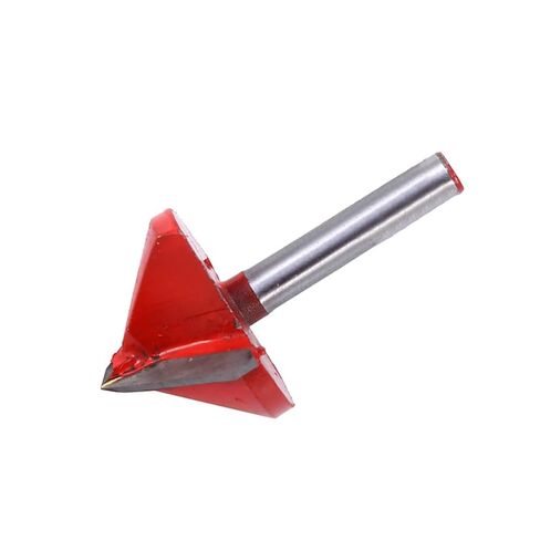 1/4inch Groove Router Bit, 90 Degree Shank Router Bits V Shape Groove Woodwork Cutter Trim Chamfer Bit for Lettering Carving 6x32mm in Kuwait