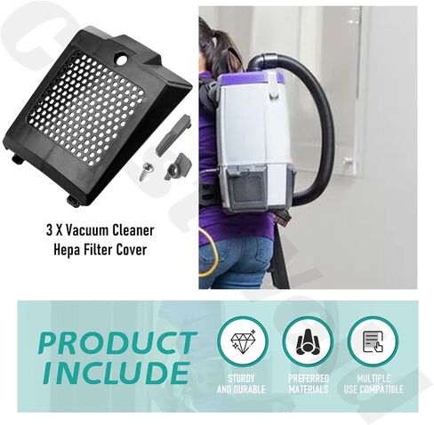 3 Pack 833954 841708 Vacuum Cleaner HEPA Filter Cover for ProTeam Backpack Vacuum 107303, 107363, 107310, Super Coach Pro 6, Super Coach Pro 10 - Exhaust Filter Cover Door Replacement in Kuwait