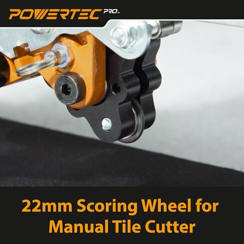 POWERTEC PRO Extreme Tungsten Carbide Scoring Wheel with Black Titanium Coating - 22mm Tile Cutting Wheel with Screw for Manual Tile Cutters, Porcelain, Ceramic & Glass Tile (72090V) in Kuwait