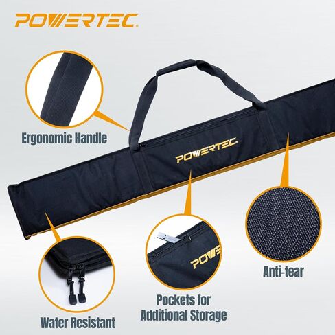 POWERTEC 110" Track Saw Guide Rail Connector Set with Protective Bag for DeWalt Track Saws | Includes 2x55" Aluminum Extruded Guide Rails and (1) Guide Rail Connector for Woodworking Projects (71961) in Kuwait