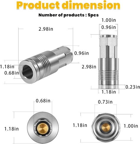 1/2" FNPT G Style Quick Connect Coupler Air Fittings Air Plug Coupler S-1815 (5pcs) in Kuwait