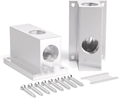 GASHER 2Pcs Air Compressor Air Outlet Aluminum Blocks for 3/4 Inch Tubing System with 1/2 Inch NPT Outlet Port(Tall） in Kuwait