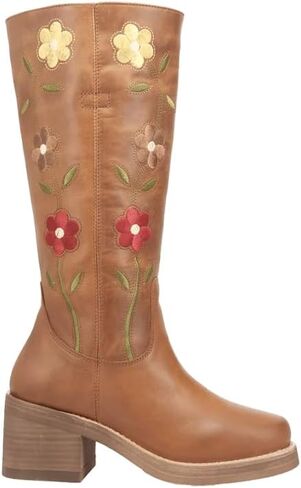 Dingo Womens Bloom Leather Casual Boots Mid Calf Mid Heel 2-3" in Kuwait