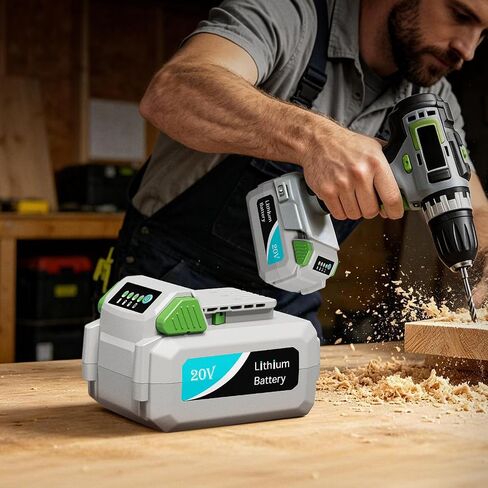 20V 4.0Ah Rechargeable Lithium Battery | for WORKPRO & LiTHELi E1 Series 20V Tools, 80Wh High Capacity Rechargeable Battery Pack with Long Runtime in Kuwait
