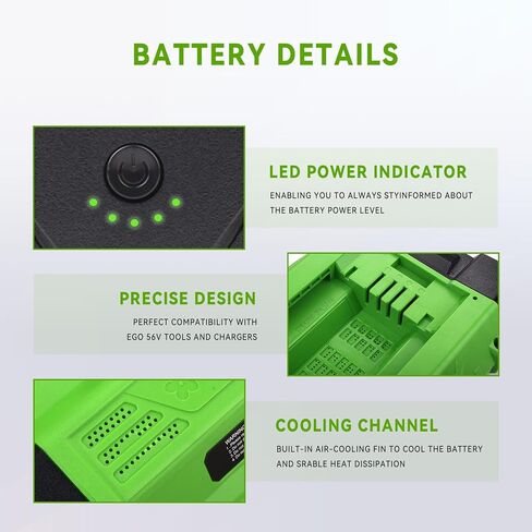56V 5.0Ah BA2800 Battery Replacement for EGO 56V Battery Compatible with EGO 56 Volt Battery BA2800T BA2242T BA2240 BA1120 BA1400 BA1400T BA4200 BA4200T BA5600T Cordless Power Tools & 56V Chargers in Kuwait