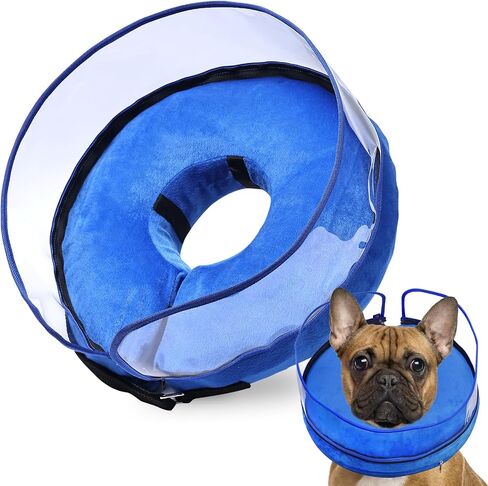 BARKLESS Dog Cone, Inflatable Dog Cone After Surgery for Large Breeds, Soft Surgery Collar with Enhanced Anti-Licking Guard Shield for Pets, Protective Donut Collar in Kuwait