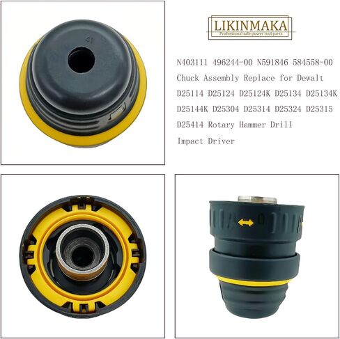 N403111 496244-00 Fit to Dewalt D25114 D25124 D25124K D25134 D25134K | N591846 584558-00 Chuck Assembly D25144K D25304 D25314 D25324 D25315 D25414 Rotary Hammer Drill Impact Driver in Kuwait