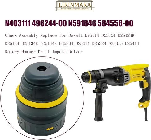N403111 496244-00 Fit to Dewalt D25114 D25124 D25124K D25134 D25134K | N591846 584558-00 Chuck Assembly D25144K D25304 D25314 D25324 D25315 D25414 Rotary Hammer Drill Impact Driver in Kuwait