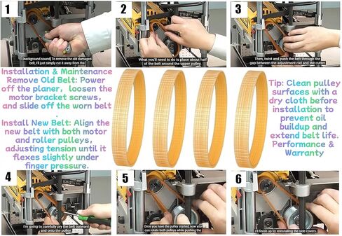 4 Pack 285968-00 Planer Drive Belt 6 Rib for DeWalt DW733 | Compatible with DeWalt DW733 and Craftsman 351.217130 planers; 6-rib replacement belt helps restore smooth tool operation. in Kuwait