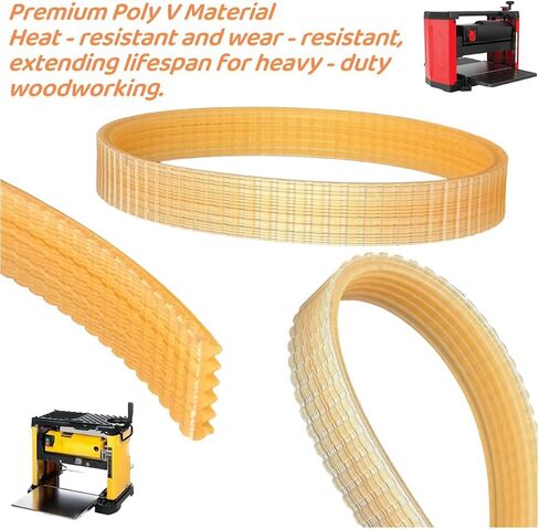4 Pack 285968-00 Planer Drive Belt 6 Rib for DeWalt DW733 | Compatible with DeWalt DW733 and Craftsman 351.217130 planers; 6-rib replacement belt helps restore smooth tool operation. in Kuwait