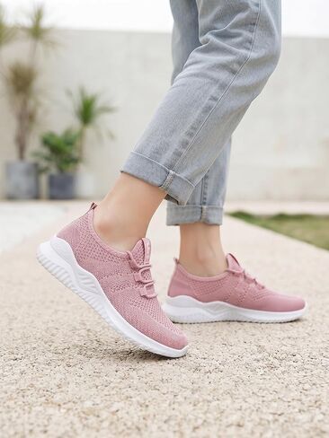 Women's Golf Walking Shoes, Lightweight Slip On Running Sneakers, Comfort Soft Sole Casual Athletic Workout Gym Shoes, Non Slip Fashion Daily Wear Trainers in Kuwait