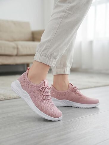 Women's Golf Walking Shoes, Lightweight Slip On Running Sneakers, Comfort Soft Sole Casual Athletic Workout Gym Shoes, Non Slip Fashion Daily Wear Trainers in Kuwait