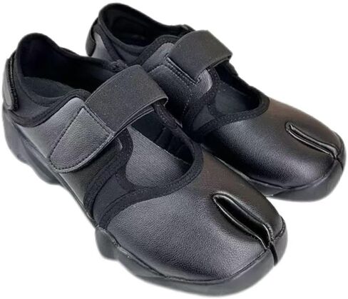 Tabi Shoes Mary Jane Sneakers for Women, Split Toe Platform Sneaker with Hook & Loop Strap, Non-Slip Trendy Comfy Shoes in Kuwait