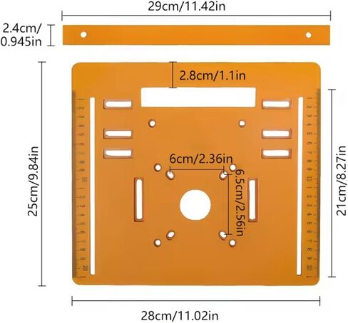 Cutting Machine Base Plate, 11.02"x9.84" Woodworking Circular Saw Bottom Board, Multifunctional Circular Saw Base Plate for Precision Cutting and Milling Tasks in Kuwait
