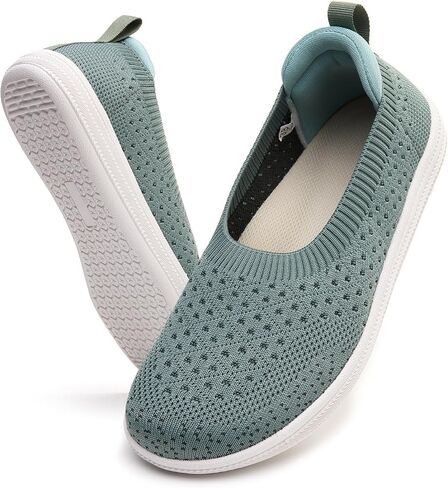 Barefoot Shoes Women Wide Toe Box Zero Drop Knit Flats | Slip On Minimalist Sneakers Lightweight Breathable Casual Walking Shoes Mesh Anti-Slip Sole Women’S Gym And All-Day Walking in Kuwait