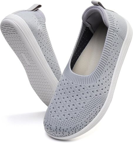 Barefoot Shoes Women Wide Toe Box Zero Drop Knit Flats | Slip On Minimalist Sneakers Lightweight Breathable Casual Walking Shoes Mesh Anti-Slip Sole Women’S Gym And All-Day Walking in Kuwait
