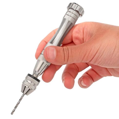 The Beadsmith Craft Drill Set – Push Hand Drill w/ 10 Drill Bits (0.8-3 mm), 4.75 Inches, Adjustable Chuck, Creates Small Holes in Metal, Wax, and Resin in Kuwait