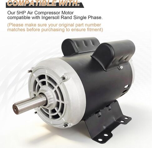 23378805 5HP Air Compressor Motor Fits for Ingersoll Rand Single Phase | 184T Frame 208/230V 3450 RPM 60Hz Electric Motor Replace# 23220064 54421193 56283138 in Kuwait