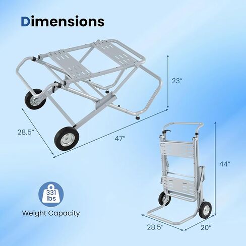 Goplus Portable Table Saw Stand, 331 Lbs Load Capacity Tablesaw Stand | Foldable Rolling Table Saw Stand with Wheels, Universal for Most Saws, Easy Storage for Woodworking Garage Workshop in Kuwait