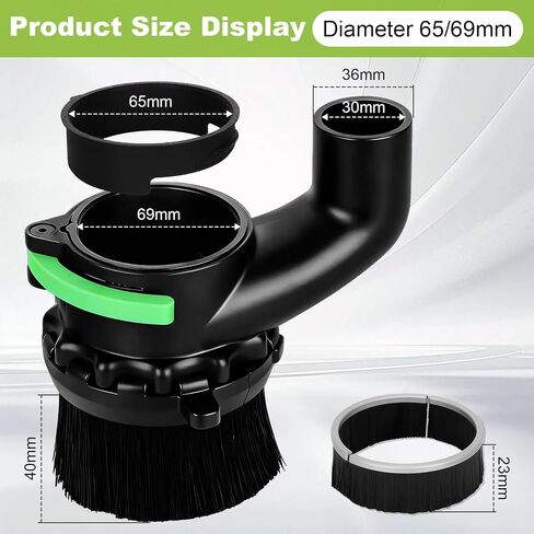 65mm & 69mm CNC Router Dust Shoe | Dual Brush Lengths with Magnetic Split Design | Works with Most Spindle Motors and Compact Routers in Kuwait