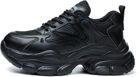 Women's Plastic Steel Toe Safety Shoes Puncture Proof Lace-Up Outdoor Sneakers in Kuwait