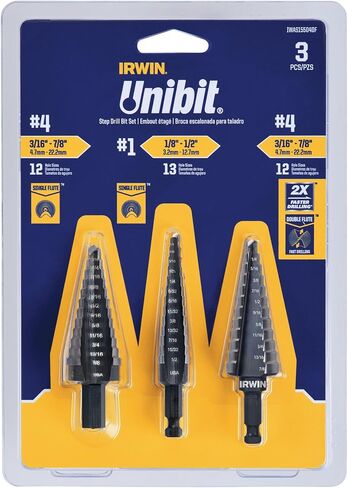 IRWIN Irw Unibit 3Pc Set #1, #4, #4Df (IWAS15504DF) in Kuwait