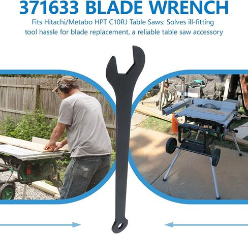 371633 Blade Wrench, Heavy-Duty Steel Wrench | for Hitachi Metabo HPT C10RJ Table Saw, Durable Flat Wrench for Easy Blade Removal, Table Saw Accessories 2 Pack in Kuwait