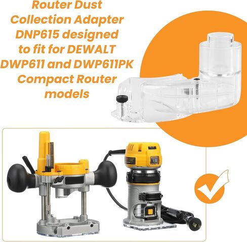 DNP615 Router Dust Collection Adapter for DEWALT | Compact Router Dust Collection Adapter Compatible with DEWALT DWP611 DWP611PK | DNP615 in Kuwait
