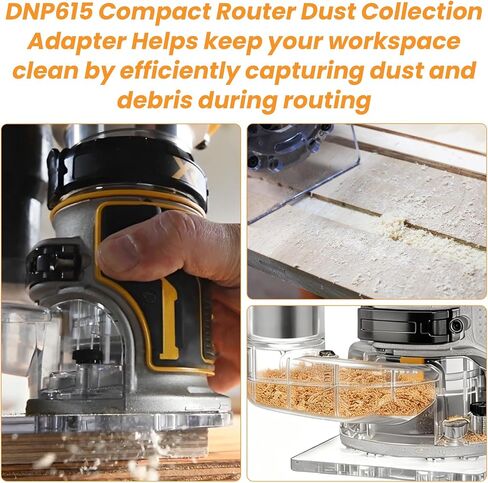 DNP615 Router Dust Collection Adapter for DEWALT | Compact Router Dust Collection Adapter Compatible with DEWALT DWP611 DWP611PK | DNP615 in Kuwait
