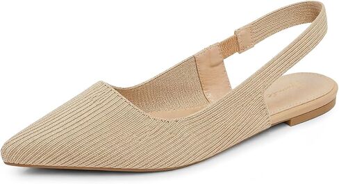 Arromic Slingback Flats for Women Pointed Toe Ballet Flats Shoes Women Dressy Comfortable Slip On Knit Flat Machine Washable in Kuwait