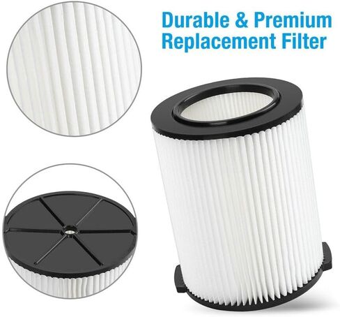 1-Pack VF4000 Replacement Filter for Ridgid 72947 Standard Wet dry Vac 5 to 20 Gallon 6-9 Gal Husky Vacuum Compatible WD5500 WD0671 RV2400A RV2600B Vac in Kuwait