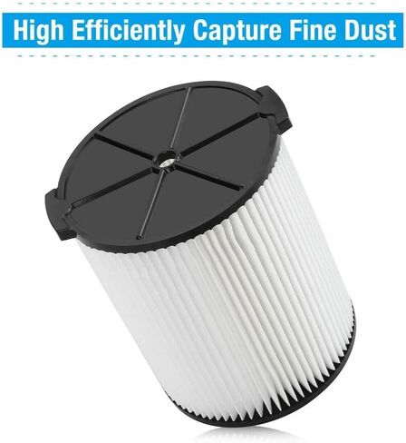 1-Pack VF4000 Replacement Filter for Ridgid 72947 Standard Wet dry Vac 5 to 20 Gallon 6-9 Gal Husky Vacuum Compatible WD5500 WD0671 RV2400A RV2600B Vac in Kuwait