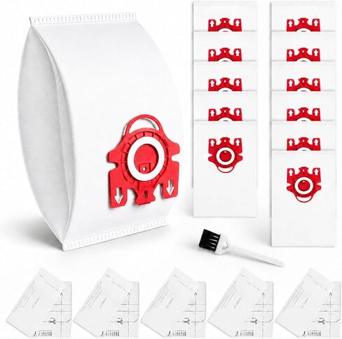 12pcs 3D AirClean FJM Dust Bags for Miele FJM Vacuum Cleaner Complete C1 | Compact C1, Compact C2, S241, S290, S300i, S500, S700, S4, S6 Series, with 5 Motor Protection Filters 5 Air Clean Filters in Kuwait
