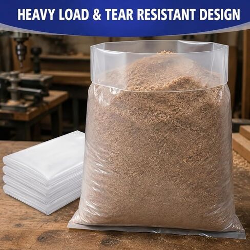 Dust Collector Bags 709563 for JET DC-1100VX / DC-1200VX Dust Collectors | for 6 Mil Thick,19.5" Diameter x 43" Length Heavy Duty Clear Dust Collector Bags, for Woodworking Shop (6-Pack) in Kuwait