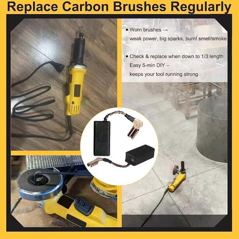 10PACK N097696 Replacement Carbon Brushes Compatible with Dewalt DWE4011 DWE4012 DWE4120 DWE4887 DWE4887N DWE4120N Angle Grinders, replaces M76 Aftermarket Carbon Brush in Kuwait