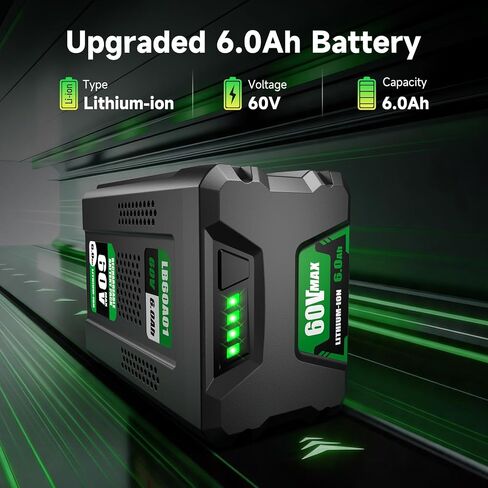 RYIBME 60V 6.0Ah Lithium Ion Battery for Greenworks 60V Power Tools, Compatible with Greenworks 60V Battery LB60A00 LB60A02 LB60A03, Fits 75+ Outdoor Cordless Tools in Kuwait
