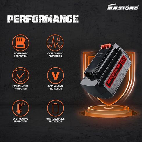 Masione 2P 4.0Ah 40V Lithium-Ion Battery Replacement for Black and Decker 40V Battery Compatible with Black and Decker Battery 40V LBXR36 LBX2040 LBX2540 and 40V Power Tools in Kuwait