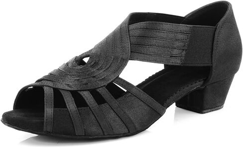 Ballroom Dance Shoes for Women,Character Latin Dance Shoes for Women Girls Low Heel,Black Flamingo Dancing Shoes for Woman in Kuwait