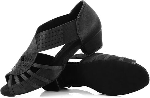 Ballroom Dance Shoes for Women,Character Latin Dance Shoes for Women Girls Low Heel,Black Flamingo Dancing Shoes for Woman in Kuwait