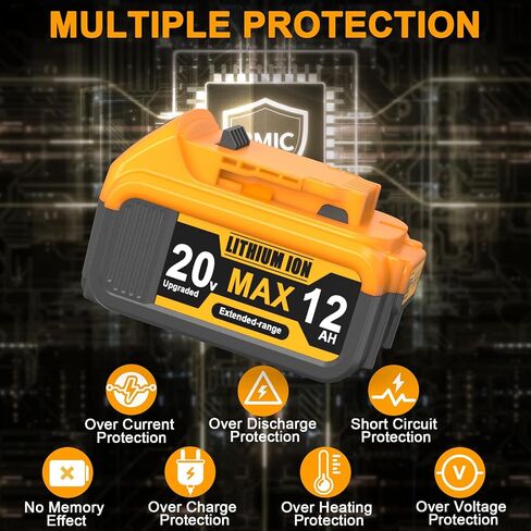 12Ah Replacement High Capacity Lithium for Dewalt 20V Max Battery in Kuwait