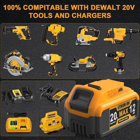 12Ah Replacement High Capacity Lithium for Dewalt 20V Max Battery in Kuwait