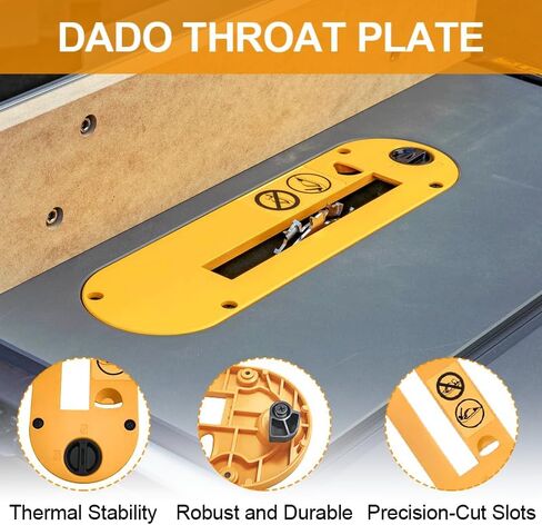 Dado Throat Plate for DEWALT 10" Portable Table Saw DWE7490 DWE7491 DWE7491RS(Type 2) DWE7492 DWE7402DI,Dado Insert Plate for Woodworking in Kuwait