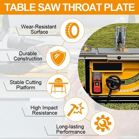 Dado Throat Plate for DEWALT 10" Portable Table Saw DWE7490 DWE7491 DWE7491RS(Type 2) DWE7492 DWE7402DI,Dado Insert Plate for Woodworking in Kuwait