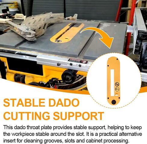 Dado Throat Plate for DEWALT 10" Portable Table Saw DWE7490 DWE7491 DWE7491RS(Type 2) DWE7492 DWE7402DI,Dado Insert Plate for Woodworking in Kuwait