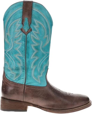 ROPER Womens Lindsey Embroidered Square Toe Pull On Casual Boots Mid Calf Low Heel 1-2" - Blue, Brown in Kuwait